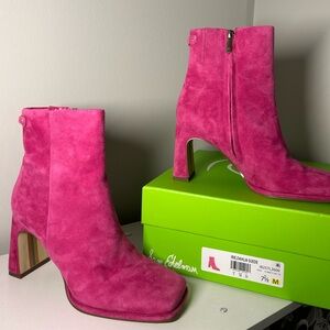 Sam Edelman Irie Bright Dahlia Suede Ankle Boots